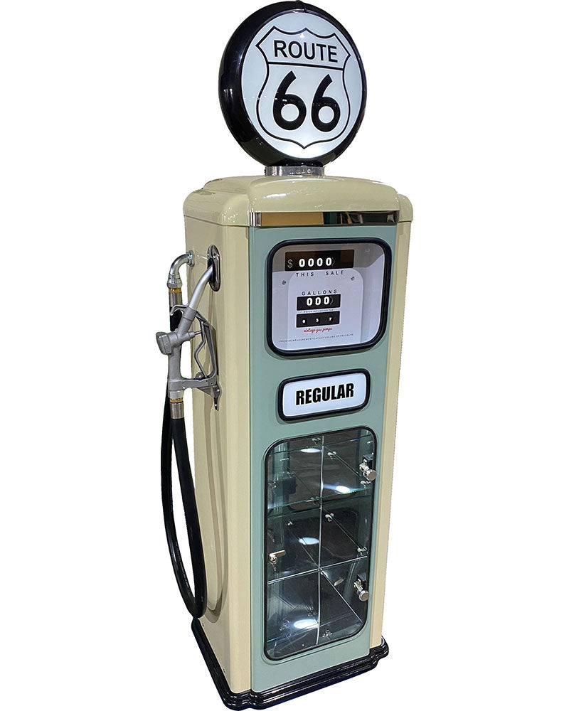Reproduction Pump with Display Cabinet-Arts & Entertainment > Hobbies & Creative Arts > Collectibles > Vintage Advertisements-Retro Petrol Pumps