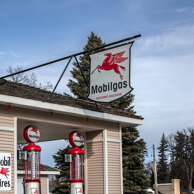 mobilegas automobile memorabilia sign