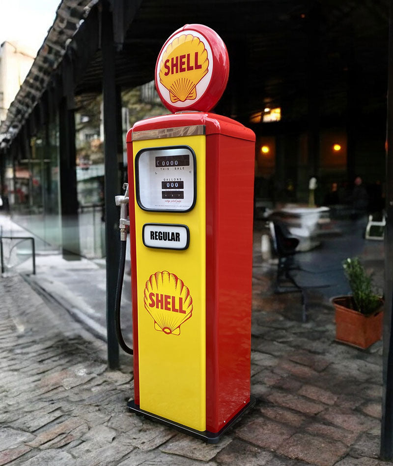 Shell Retro Petrol Pump in Courtyard