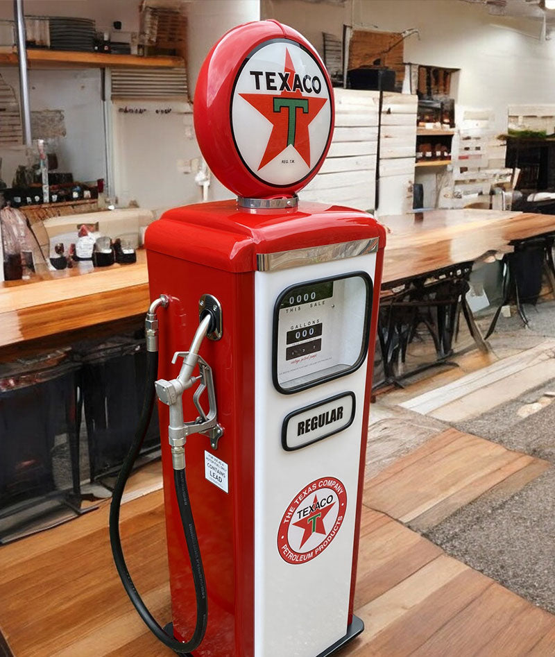 Texaco Retro Petrol Pump in red and white 